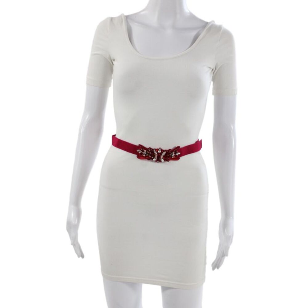 Matthew Williamson Womens Jeweled Hook & Eye Waist Belt Pink Size XS